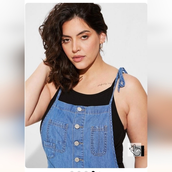 Torrid overalls, Lightweight Denim Short overalls, jumpsuit plus size 26 - Picture 5 of 6